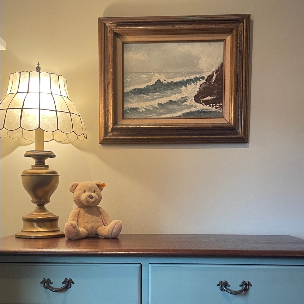 Framed Ocean Wave Painting